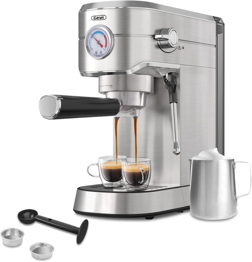 Gevi 20 Bar Compact Professional Espresso Coffee Machine with Milk Frother Steam Wand for Espresso