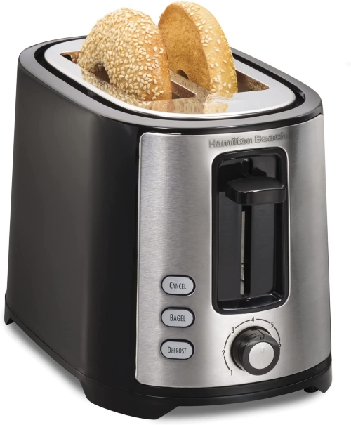 Hamilton Beach 2 Slice Extra Wide Slot Toaster with Bagel & Defrost Settings, Shade Selector